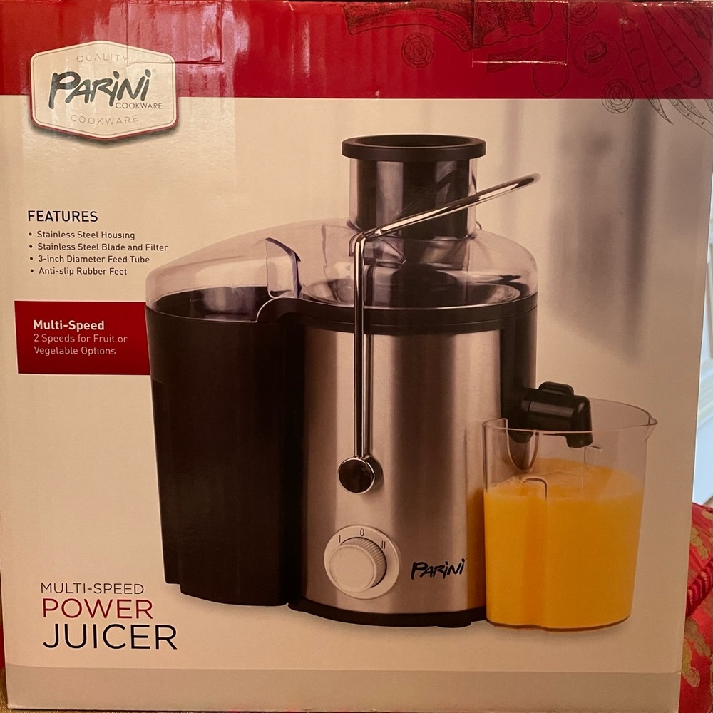 NIB Parini Power Juicer Extractor Stainless Steel
